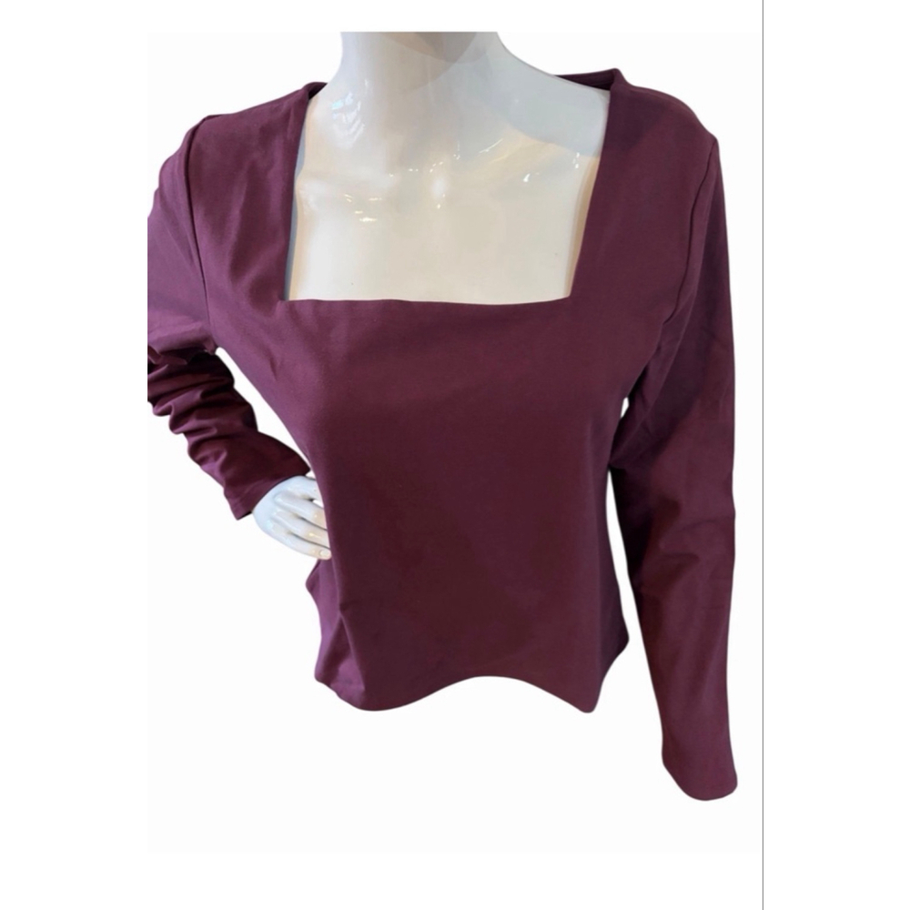 Express Square Neck Long Sleeve Top NWT